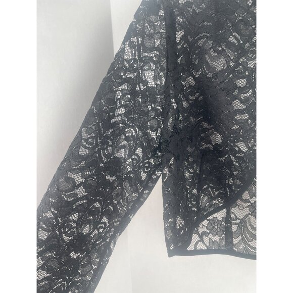 Black Tulle Lace Dress With Sequins Veil L Dead Bride Black Wedding Goth Fairy - Picture 12 of 14